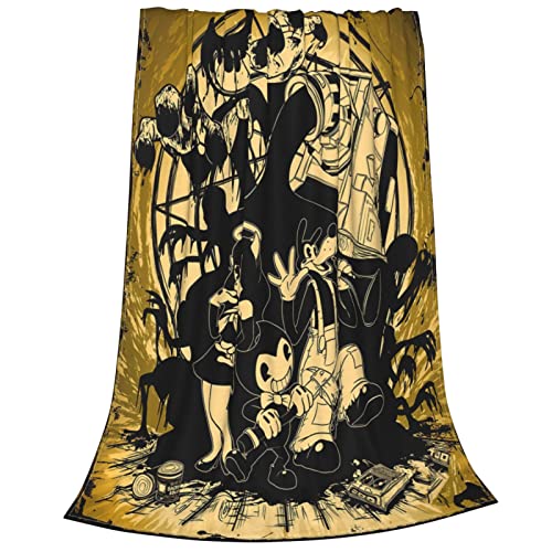 Cartoon Blanket Super Soft Throw Blanket Flannel Lightweight Blanket All Season Use Sofa Bed Car Throws Deco Gifts. (Black, 60"X50") #TOP1