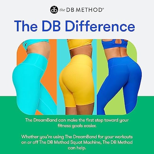 The DB Method DreamBand Pro Squat Resistance Band, Low Impact, Targets Hip Stabilizer Muscles, Workout Exercise Bands for Home Gym Workout Equipment, Proper Squat Form and Glute Activation