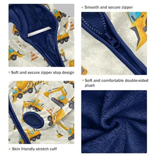 CHIFIGNO Cute Construction Vehicles Cranes Toddler Snow Jacket Soft Fall Jacket for Boy 3T3