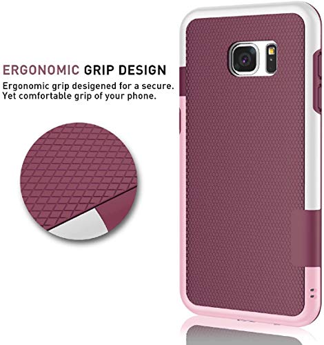 S7 Edge Case, Galaxy S7 Edge Case With 2 Pack Hd Soft Screen Protector, Contrasting Colors Ultra Slim One-Piece Anti-Slip Rugged Soft Tpu Bumper Shockproof Case Cover For Galaxy S7 Edge - Wine #TOP8
