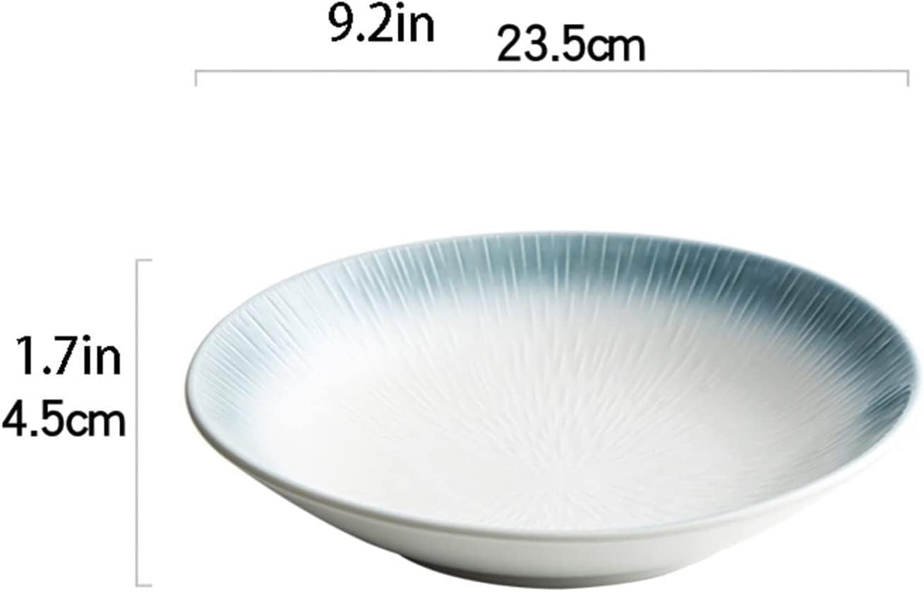 絶妙な二重目的ディナープレート、プレートディナープレート家庭用大型セラミックディナープレートレストラン磁器ラウンド蒸し魚プレート手作