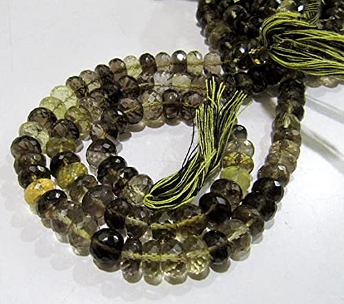 Quartz citron rondelle facetté perles haut de gamme taille 8-9mm fil de gemmes naturelles