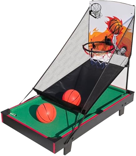 Mesa de juego múltiple de 36 pulgadas, 2 en 1, juego de baloncesto, billar. Juegos de padres e hijos, para interiores y exteriores, sala de juegos,