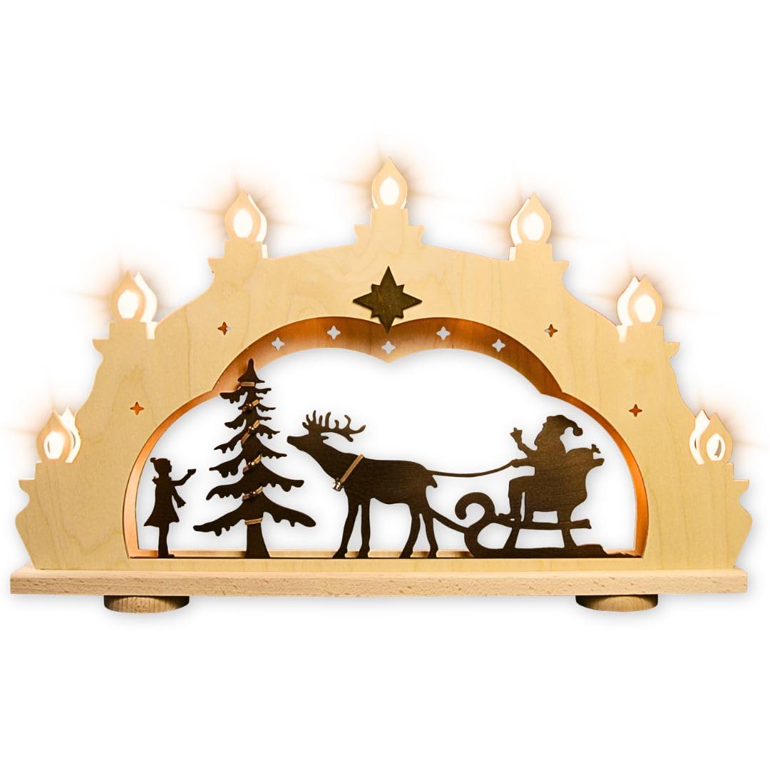weigla - Arco de luz (7 Luces), diseño de Papá Noel sobre Trineo