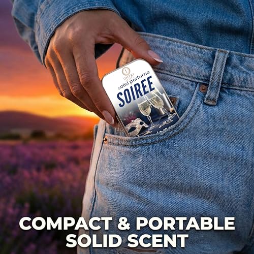 Image of Solid Perfume |Soiree&Noir Alcohol Free Wax Perfume Balm, Long Lasting | Pocket Tin 12g, Pack Of 2| Non Greasy Smooth Glide, Travel Friendly Men And Women
