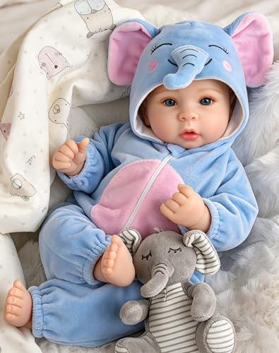 Aori Baby Doll Boy 17 inches Real Life Baby Boy Dolls with Feeding Kit Included Life Like Newborn Boy Baby Doll that Look Real Ideal Gift for Kids Birthday Pretend Play
