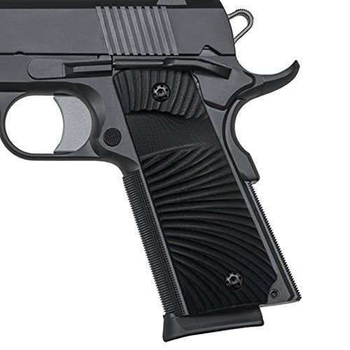 1911 Full Size G10 Slim Grips, 3/16" Thin, Big Scoop, Ambi Safety Cut, Sunburst Texture, Cool Hand Brand,Black, Hh1S-J6S-1 #TOP16