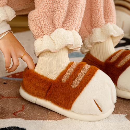 Plush Cat Paw Slippers - Cute Cozy Fashionable Slippers with Non-Slip Soles, Suitable for Indoor & Outdoor Walking3