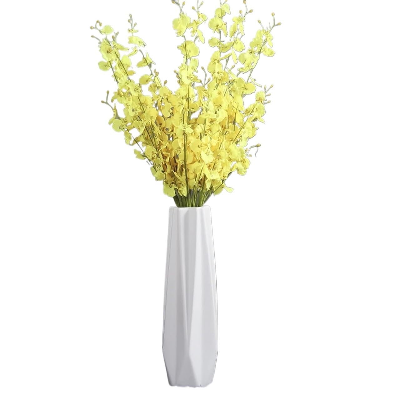 SnamicE Floor vase Ceramic Vase,Decorative Large,Floor, Large Floor Vase,White Ceramic Vase,Handcrafted,Sophisticated Vessel for Decorative Branches and Dried Flowers,White-45cm