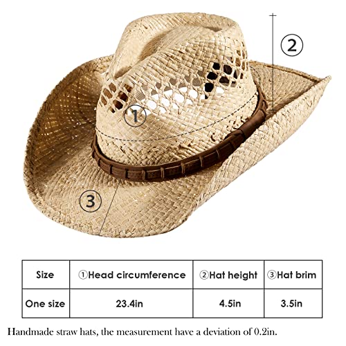 Mix Brown Western Hats For Women Cowboy Outback Raffia Sun Hat Cowgirl Summer Beach Hats Shapeable Wide Brim #TOP4