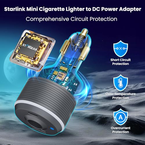 Image of Starlink Mini Car Adapter with 10FT DC Power Cable, 12V to 24V DC Step Up Converter, 3-in-1 Ultra Stable Starlink Mini Car Charger with Dual USB Ports, Starlink Mini Power Supply for RV, Boat