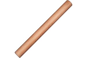 Rolling Pin 17.3Inch, Professional Dowel Wood Rolling Pin for Precise and Uniform Baking