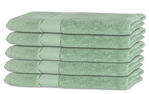 Bananalu 5er Set Gästetuch Qualität 450g/m2 100% Baumwolle 30x50cm Frottiertuch Gast Towel Mint Grün Silt Green 14-5706 Cover