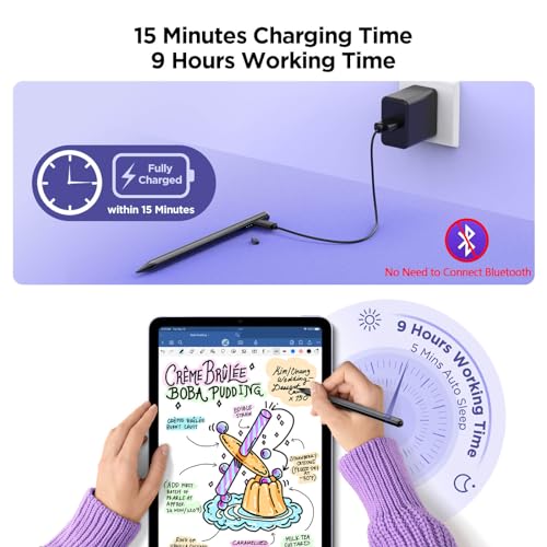 Image of DEGGE Stylus Pen for iPad 2018-2025, 15Mins Fast Charge for Apple Pencil, Palm Rejection, Compatible with iPad A16 11 /10 /9 /8 /7 /6, iPad Pro M5 /M4 /12.9 inch /11 inch, iPad mini 7 /6 /5, iPad Air M3 /M2 /5 /4 /3