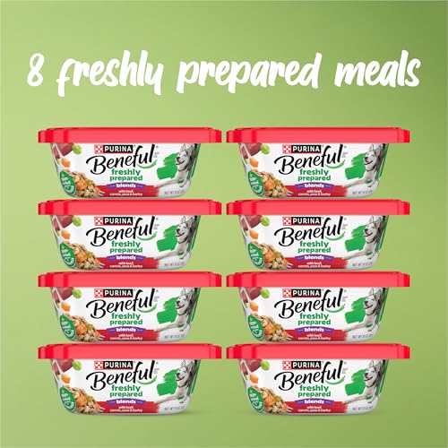 Purina Beneful Freshly Prepared Blends Wet Dog Food With Beef, Carrots, Peas, and Barley - (Pack of 8) 10 oz. Tubs