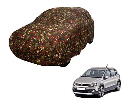 Image of Auto Hub Car Cover Compatible with Polo Cross with Weather Proof, Triple Stitched, Polo Cross Car Cover Jungle Look