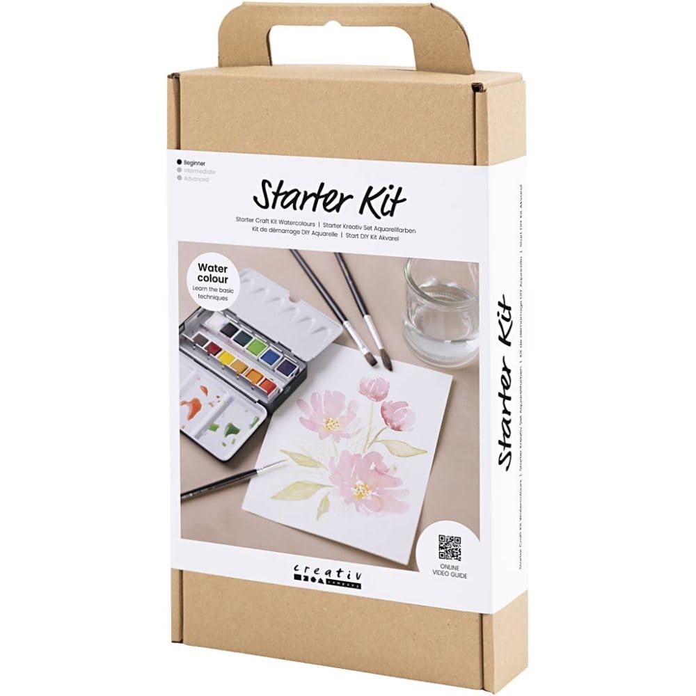 Creativ Starter Bastelset Aquarellfarben, 1 Packung, Schwarz, A5
