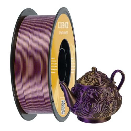 Kingroon PLA Filament, Multicolor Silk PLA Filament, Dual Color 3D Printer Filament 10 Rolls, 10kg Spool(22lbs), 1.75 mm, Dimensional Accuracy +/- 0.03 mm, 10 Different Dual Colors 10kg Diff