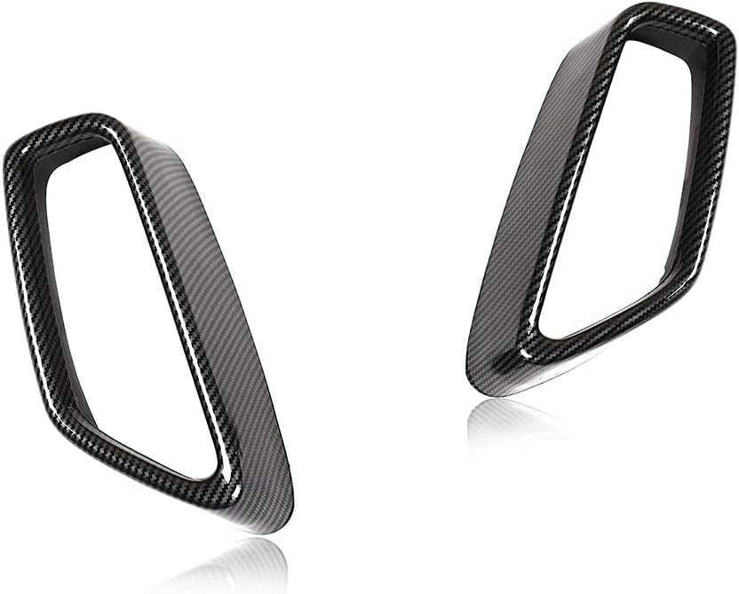 YIWANG Black Stainless Steel Pipe Throat Exhaust Outputs Tail Frame Trim Cover 2Pcs For BMW 5 Series G30 G38 2018-2021 Car Accessories (Carbon Fiber)