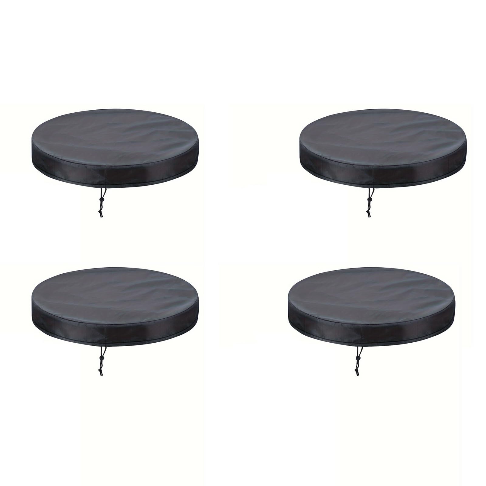 TFAOYS Drum Cover 4 Pack for 55 Gallon Drum Lids, Black Round Covers with Slider Drawstring and Oxford Fabric for Backyard Rainwater Setups and Farm Storage Cover Black Oxford Multi Set Round Lid