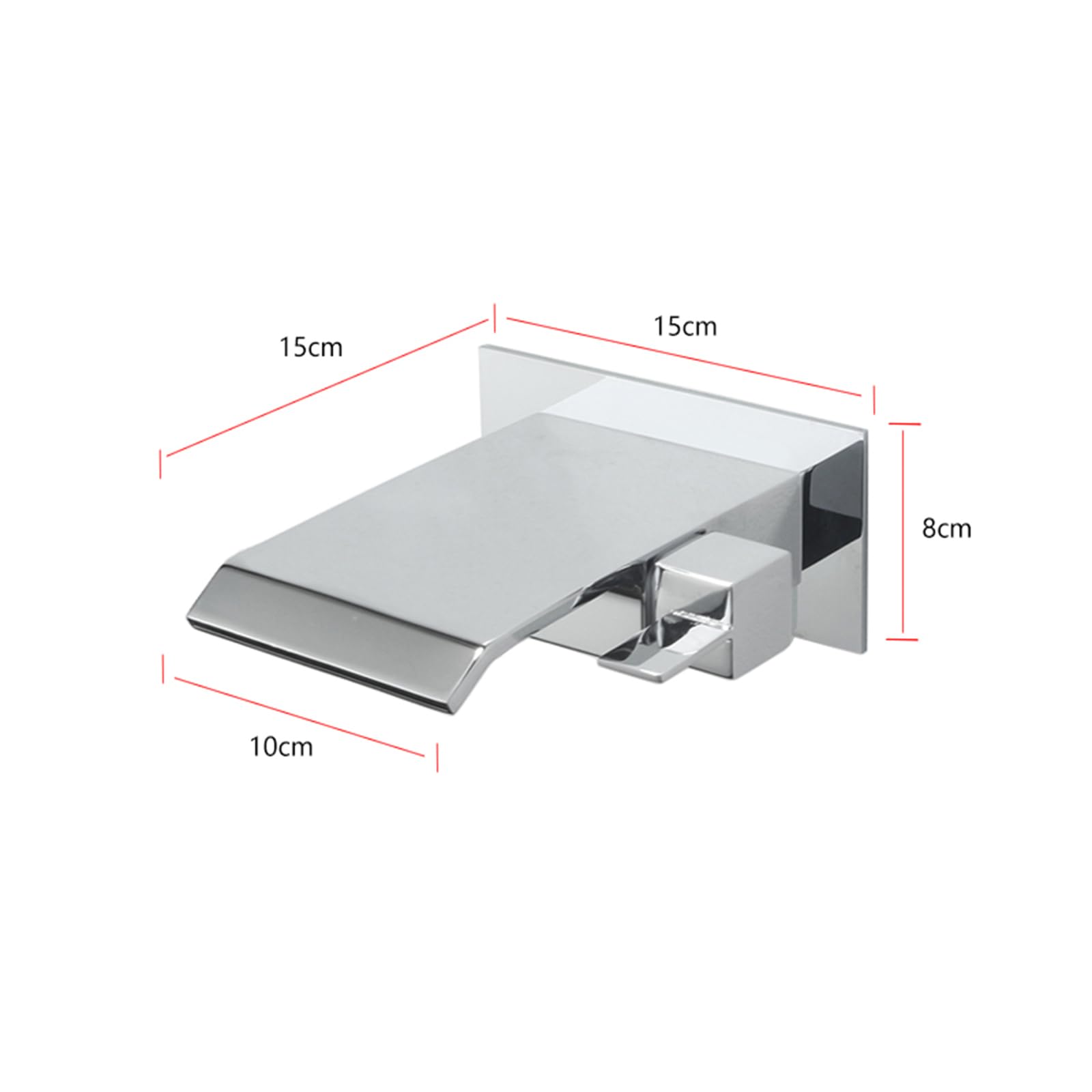 Grifo Pared Lavabo Solo Agua Fria Grifo Cascada para Lavabo de Baño Monomando,Cromado