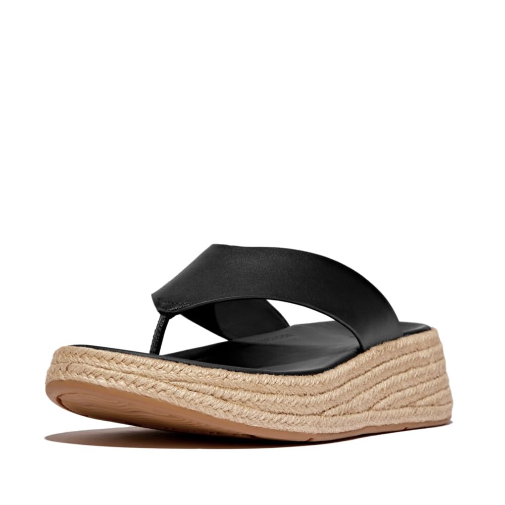 Fitflop Femme F-Mode Espadrille Leather Flatform T/Post Sandals