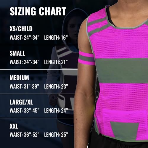 Mesh Safety Vest with Pocket & 2 Wrist Bands, High-Visibility Running Vest - image 2
