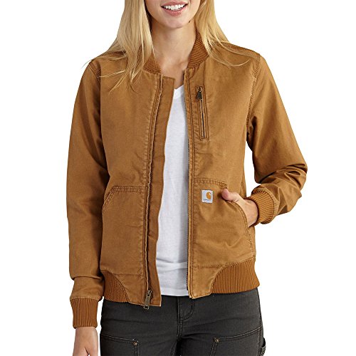 Carhartt Womens Carhartt Women's Crawford Bomber Jacket Outerwear, Carhartt Brown, Medium US