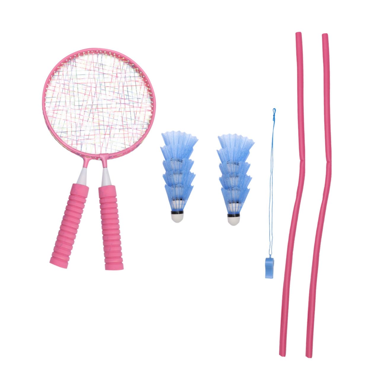 BESPORTBLE Set di Racchetta da Badminton Giocattolo Rosa per Bambini | Metallo e Pvc, Impugnatura Comoda e Superficie Ampia, per Attività All'aperto e Svago