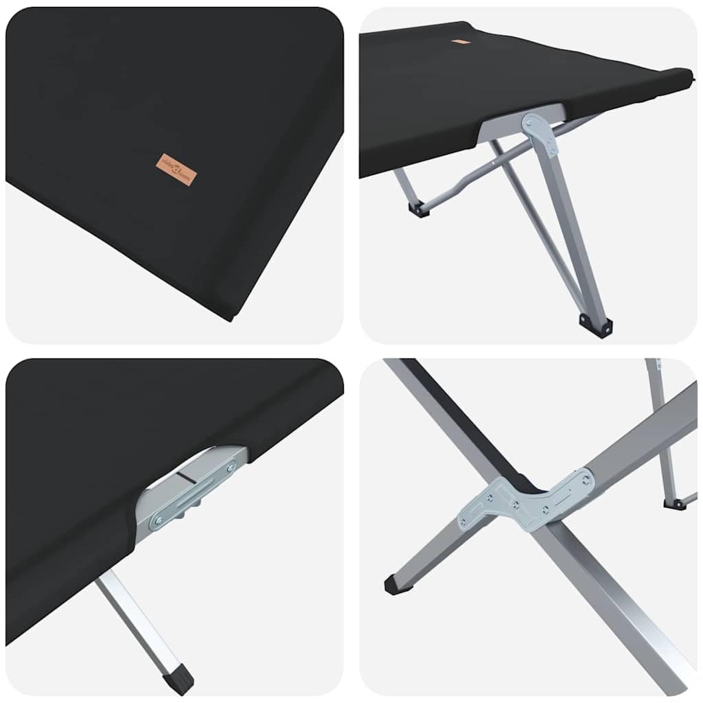 Generisch Klapp Schlafbett fürs Camping 2 pcs Schwarz Oxford und Stahl,Sportartikel,Outdoor-Aktivitäten,Camping Wandern,Camping-Möbel,Feldbetten-42003123