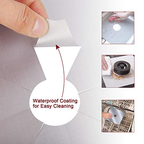 Forsisco Stove Burner Covers For Gas Range Cleaning Reusable Gas Stove Burner Liners For Gas Stove Sliver Stove Top Protector For Gas Burners #TOP2