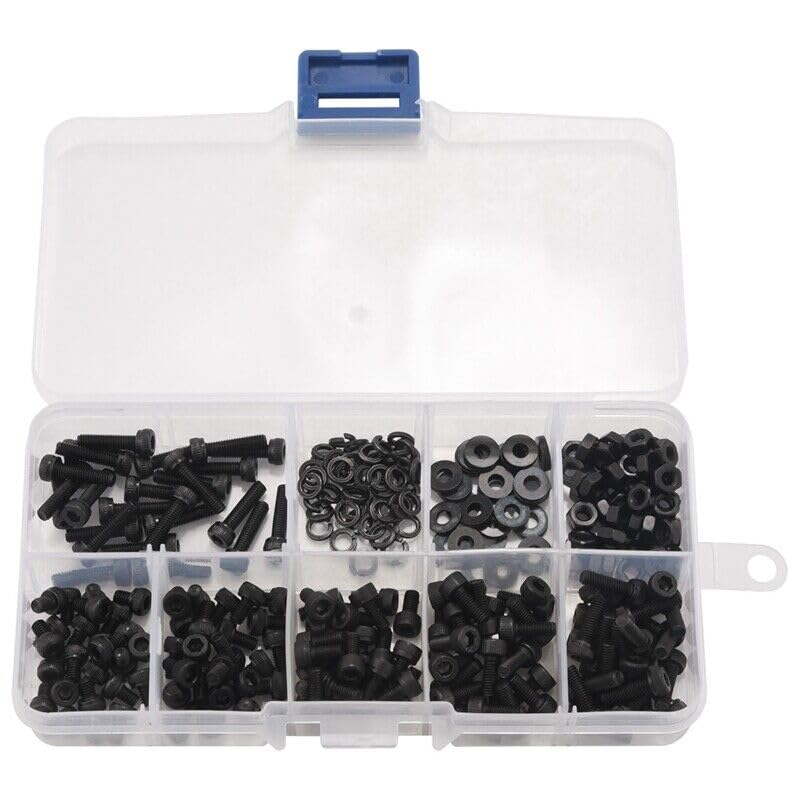 Generic 300 Pcs Nuts Bolts Set Hex Bolts and Washer Assortment Screws Bolts M3 Tool