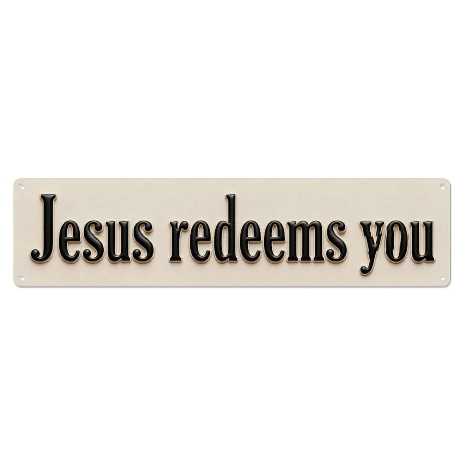 Jesus Redeems You Salvation Christian Metal Tin Skinny Sign Plaque Wall Decor for Cafe, Club Bar, Office, Home Garden Metal Poster 4x16Inch