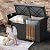 DWVO 90 Gallon Outdoor Storage Bench,Rattan Deck Box with Cushion, Outside Bench for Patio Storage,Yard,Pool,Garden,Black&Grey