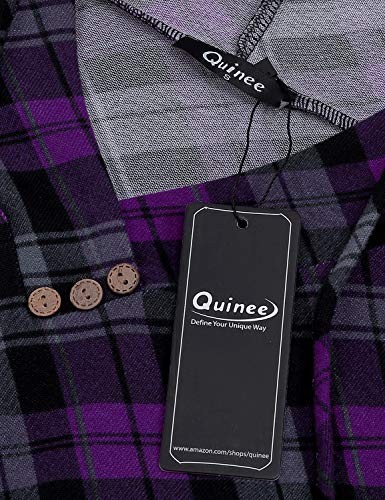 Fall Maternity Clothes, Quinee Womens Long Sleeve V Neck Tops Nursing Blouses For Breastfeeding Mothers Thin Sweatshirts Contrast Postpartum Pullover Hoodies Black Purple Plaid S #TOP5