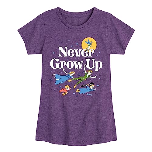 Disney Peter Pan - Never Grow Up - Fly Away - Toddler and Youth Girls Short Sleeve Graphic T-Shirt