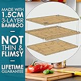 Premium Extra-Thick Wooden Chopping Boards - 3 Piece Bamboo Chopping Board Set - 33x22cm / 28x22cm / 22x15cm - Ideal for Carving Meat, Cutting Vegetables, Cheeses and Bread - by LARHN - Image 3