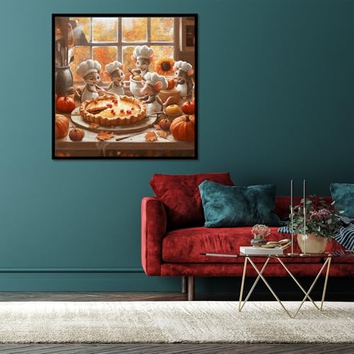 Puzzles de Ratones Lindos para Adultos 1000 Piezas, Puzzles de Ratones de Cocina de Otoño, Rompecabezas Difícil de Animales para Arte de Pared en Casa miniatura 5