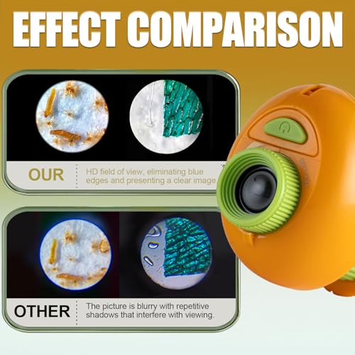 Image of Pocket Microscope for Kids,60x-135x Portable Handheld Microscope for Children Students，Mini Portable Microscope LED Lighted Zoom with 5 Microscopes Slides for Learning, Exploring and Education