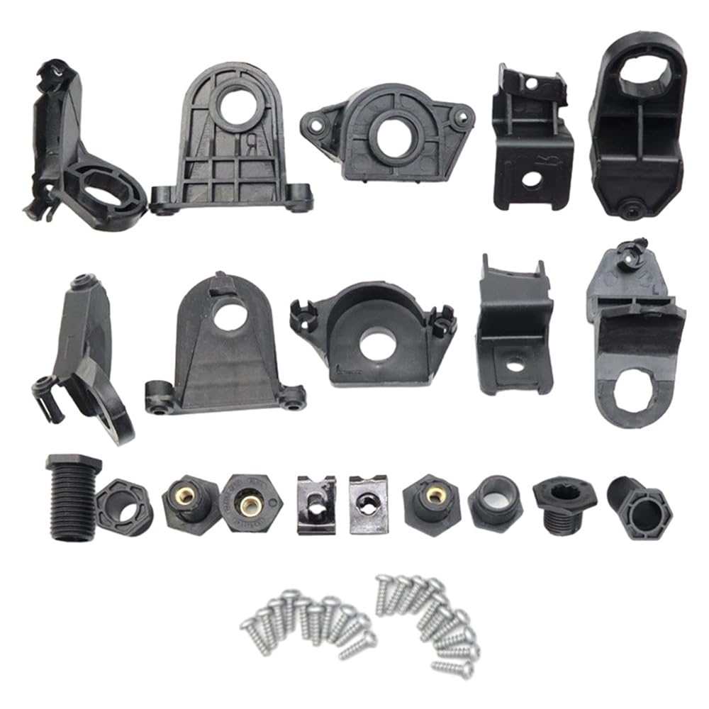 Kit de reparación de faros delanteros izquierdo y derecho Riloer, soporte de montaje, clip de repuesto negro, compatible con SEAT Leon 2013-2020 5F0998225 5F0998226