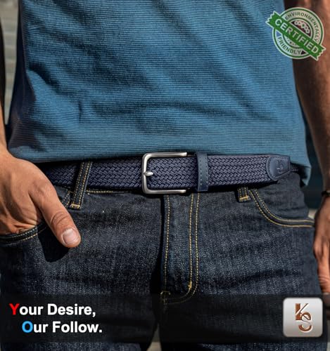 Image of KEMISANT Men's Golf Belt Nulti-pack, Braided Woven Stretch Belt for Gift Men Casual Jeans Sports Work 1 3 /8 inch