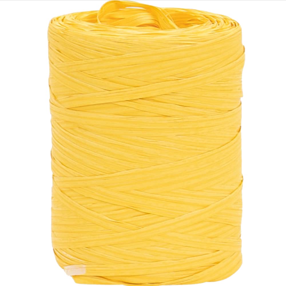 Crafty Capers Yellow 200M Jumbo Roll Paper Raffia Ribbon Recyclable & Biodegradable