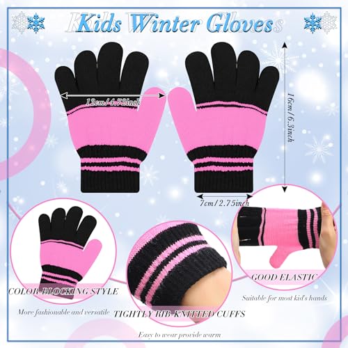 Image of Chuarry 144 Pcs / 72 Sets Kids Winter Hats and Gloves Bulk, Knit Hat Gloves Pack Unisex Winter Gift for Boys Girls Donation