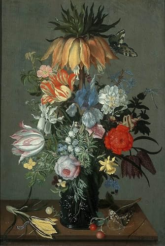 Póster de Paisaje Hermoso Johannes Bosschaert Cuadro Natura Morta Decoración Pared 60x90cm
