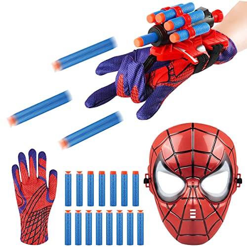 Launcher Glove, Juegos de Guantes de Lanzador con Máscara y Dardos, Lanzador de Héroes, Guantes...