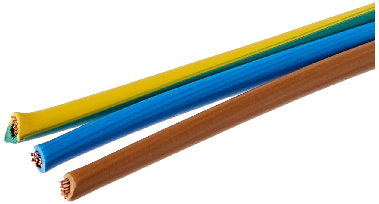 Electraline 25141 Câble H07 V-K 3X1X1,5 25M Noir/Bleu/Jaune/Vert