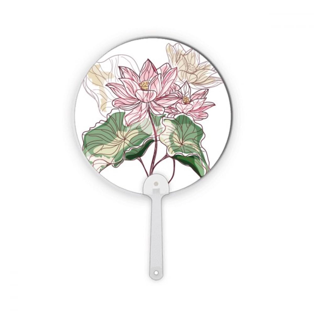 Racine de lotus aquarelle en plastique rond decoration portable no/no