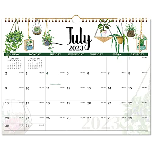 2023-2024 Calendar - Wall Calendar 2023-2024, 18 Months Wall Calendar From Jul 2023 - Dec 2024, 14.8'' X 11.6'', Golden Twin-Wire Binding, Hanging Hook, Julian Dates, Holiday Reminder, Large Ruled Blocks, Premium Thick Paper, Perfect Time Organizer #TOP7