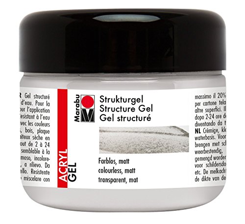 Marabu 12280025102 - Strukturgel matt, cremiges Acrylgel auf Wasserbasis, lichtecht, wetterfest, für feine, reliefartige Strukturen, 225 ml,...