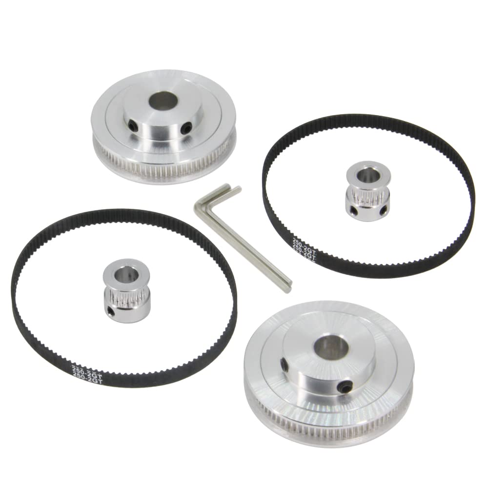Polea de correa dentada GT2 de aluminio 20-80 dientes 10mm 6mm 2 unidades